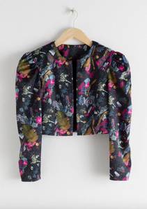 & Other Stories Sequin Print Cropped Jacket