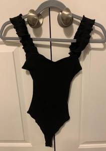 Black Wild Fox Bodysuit. 