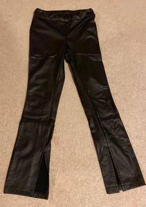 faux black leather pants