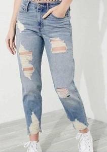 Hollister  high rise slim straight vintage stretch distressed jeans