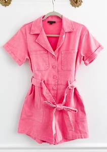 Utility Denim Pink Romper