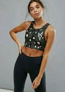 MOVE Army Green and Pink Leopard Print Zip Up Sports Bra