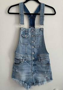 Eunina Elle Shortall XS denim jean shorts overalls