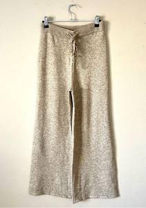 LE LIS | Tan Wide Leg Sweater Knit Pants Sz S