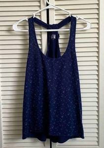 Converse  Navy Blue Tank Top with Light Blue Star Design Medium