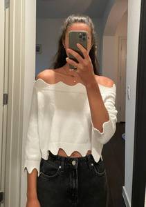 White Cropped Sweater