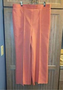 Vintage Miss Holly Orange 1960's 1970's Polyester Pull On Pants Size 14 or Large