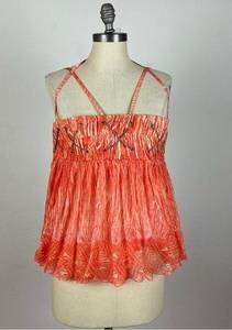 Class Roberto Cavalli Orange Silk Tank Top