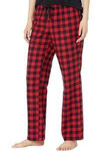 Womens Red Black Cotton Flannel Sleep Pants Size Large NEW