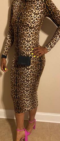 Zaful NWT cheetah print longsleeve bodycon s