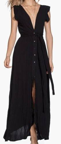 Maaji NWOT  urtle-iffic Plunge Cover-Up Maxi Dress black