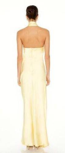 Yellow Satin Maxi Dress