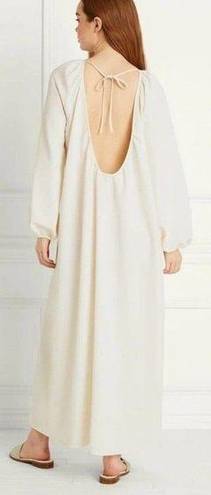 Hill House  Ivory Coconut Milk Long Sleeve Backless The Simone Maxi Dress Small