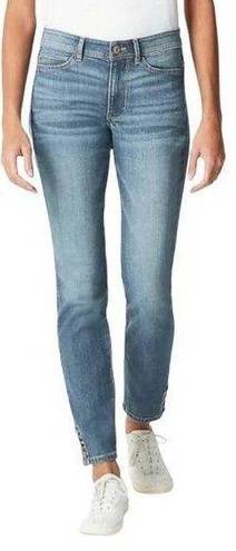 J.Jill  Jeans Womens 16 Denim Authentic Fit Slim Ankle Distressed Mid Rise Blue