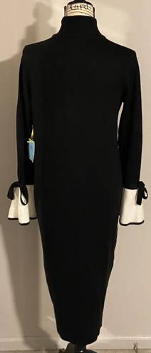 CeCe NWT  Contrast Cuff Mock Neck Midi Sweater Dress Small/Medium