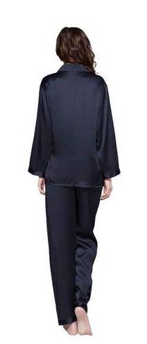 Mulberry Lilysilk 22 Momme Trimmed women Silk Pajamas Set Navy Blue  Silk Size 12