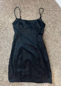 American Threads Black Silk Mini dress