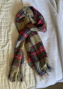 Fringe Hem Plaid Scarf