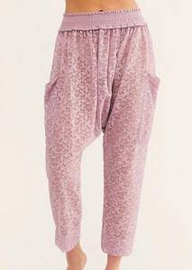 Free People Intimately  Pink Look At My Lace Slouchy Pant Size XS NWOT!