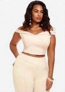 Fashion to Figure Kyra Off Shoulder Crop Top Blouse