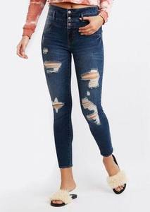 Refuge Charlotte Russe  High Rise Dark Wash Ripped Jeans Size 2