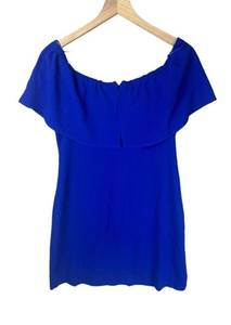 Charles Henry Off the Shoulder Dress Royal Blue Size Small NWT