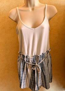 Ultra Flirt Ladies Size Small White and Blue Romper