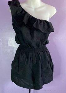 POETRY Clothing Black Off The Shoulder Romper Size Medium