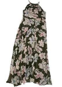 Sanctuary Dress Womens X Small Big Flirt Green Floral Crepe Tie Front Maxi Poly