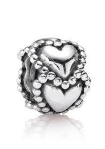 2 Sterling Silver Hearts Charm