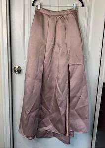 Badgley Mischka Belle pink satin pleated maxi skirt barbie core wedding guest 2