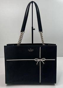 Kate Spade Cherry Street Phoebe Tote Shoulder Bag Black Pebble Leather Logo