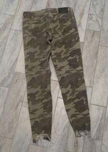 ZARA NEW  women's size 4 green camo Z1975 denim low rise jeans