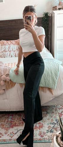 Naked Wardrobe Black Crossover Wide leg Sweats