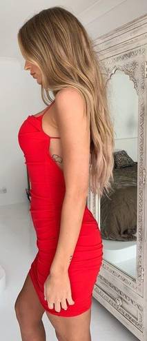 Tiger Mist Red Reese Bodycon Open Back Mini Dress