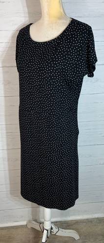 J.Jill  Wearever Collection Size M Sheath Shirt Dress Polka Dot Stretch w/pockets