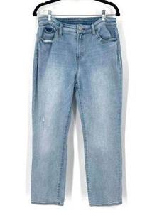 Chico's Women's High-Rise Girlfriend Slim Leg Jeans Blue Denim Light Wash Size 8