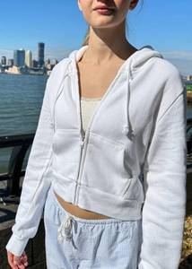 Brandy Melville cropped Zip Up Hoodie