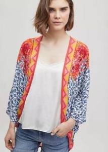 Anthropologie  Bl^nk London Adelaide Multicolor Boho Kimono | Floral | One Size