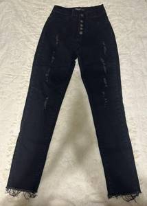 Skinny Black Distressed Jeans