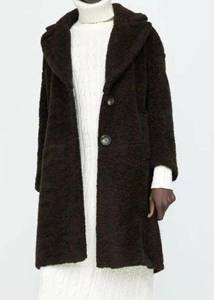 ZARA Chocolate Brown Oversized Teddy Coat S