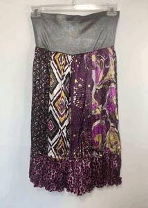 American Rag Multi Print Silk Feel Skirt Size Medium