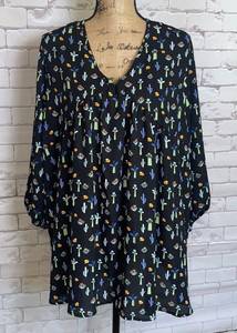 tunic top XL western print cactus NWT