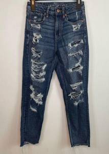 American Eagle  Mom Jean 4 Womens Distressed High Rise Casual Denim