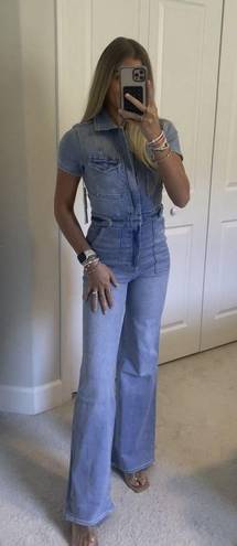 Good American  Denim Fit For Success Flare Jumpsuit 0