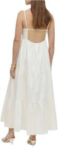 Reformation  East White Organic Cotton Tiered Maxi Dress Large