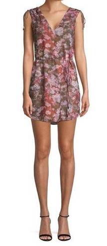 Haute Hippie 🆕  Women's Purle Floral Print haute V-Neck Mini Dress Medium