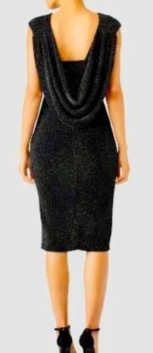 Shoshanna Shimmering Chevron Cocktail Dress in Black