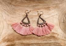 Mauve Tassel Earrings