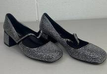 Jeffrey Campbell  Regal Black Clear Embellished Block Heel Pumps sz 5 Mary Jane